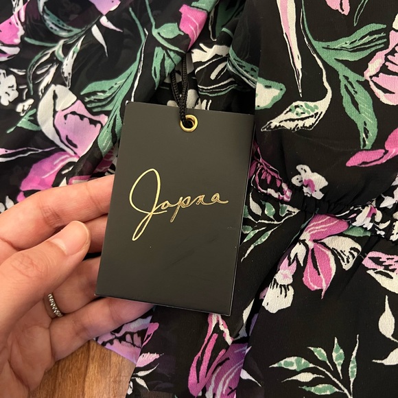 NWT Japna Medium Puffed Sleeve Floral Blouse Peasant Sheer Long Sleeves … - Picture 8 of 10